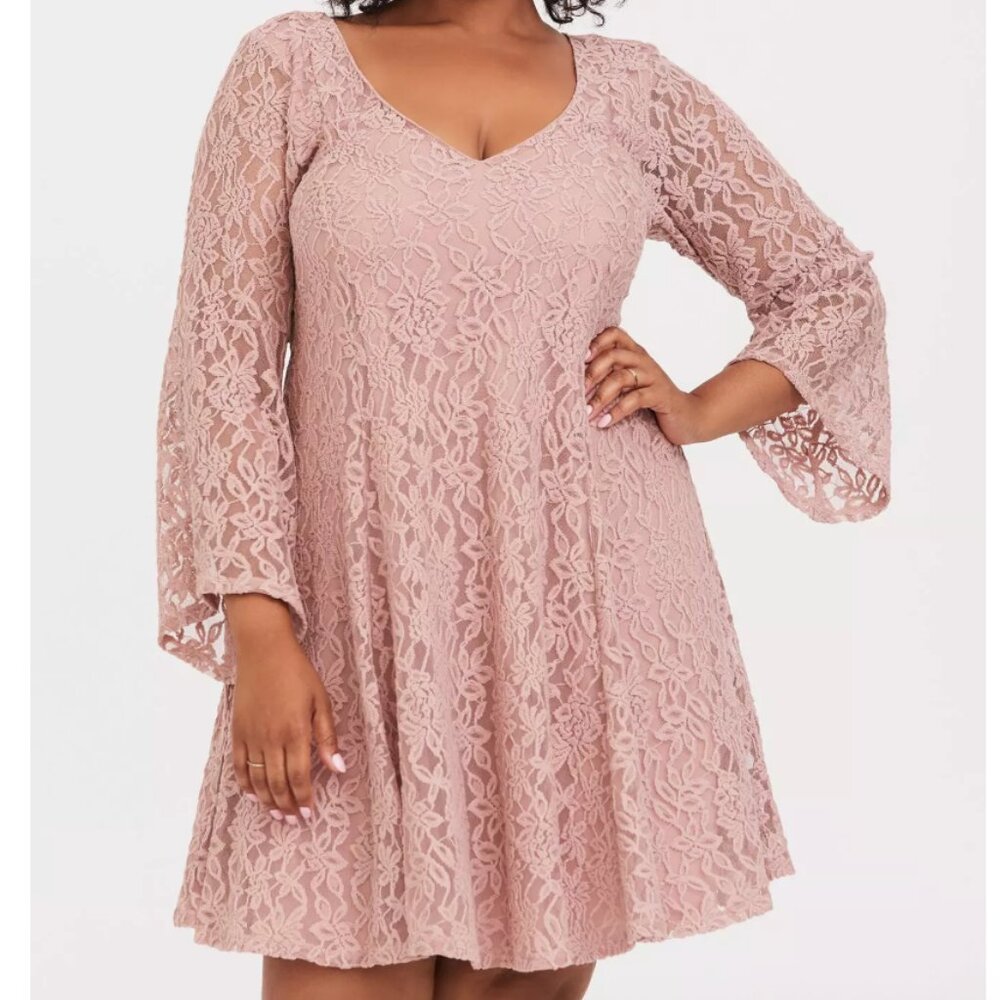 Torrid Mini Lace Bell Trapeze Dress